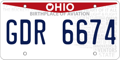 OH license plate GDR6674