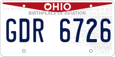 OH license plate GDR6726