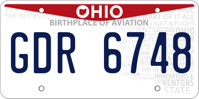 OH license plate GDR6748