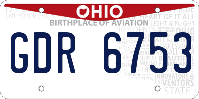 OH license plate GDR6753
