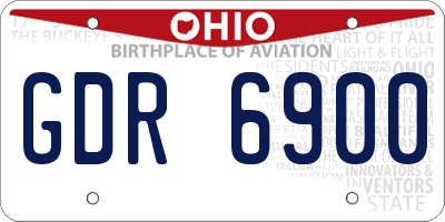 OH license plate GDR6900