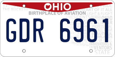 OH license plate GDR6961