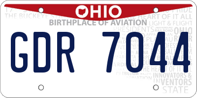 OH license plate GDR7044