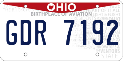 OH license plate GDR7192