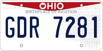 OH license plate GDR7281