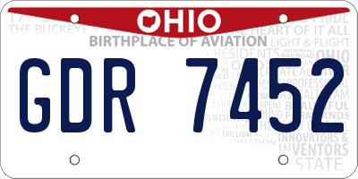 OH license plate GDR7452