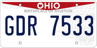 OH license plate GDR7533