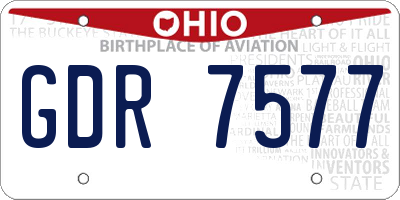 OH license plate GDR7577