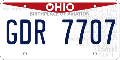 OH license plate GDR7707
