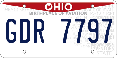 OH license plate GDR7797