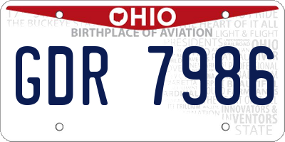 OH license plate GDR7986