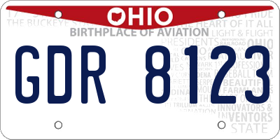 OH license plate GDR8123