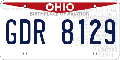 OH license plate GDR8129