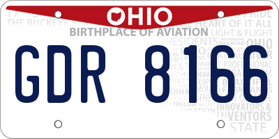 OH license plate GDR8166
