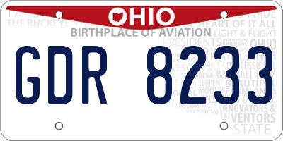 OH license plate GDR8233