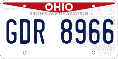OH license plate GDR8966