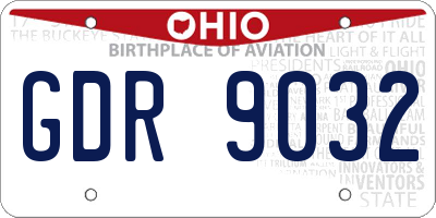 OH license plate GDR9032