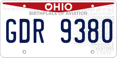 OH license plate GDR9380