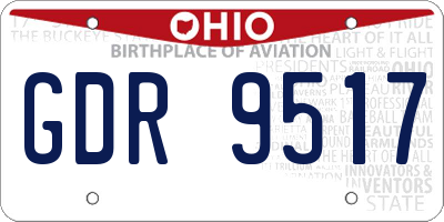 OH license plate GDR9517