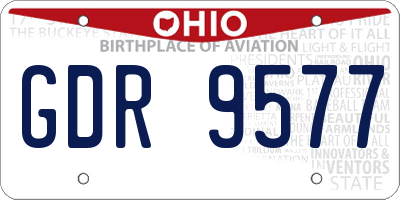 OH license plate GDR9577