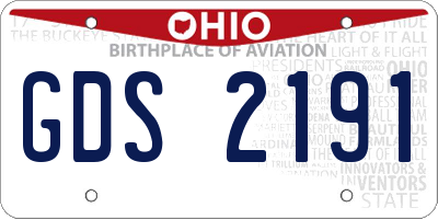 OH license plate GDS2191