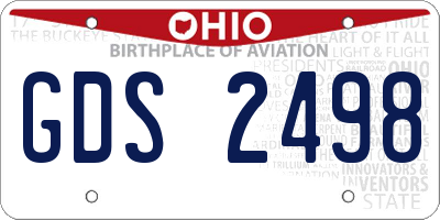 OH license plate GDS2498