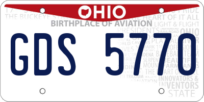 OH license plate GDS5770
