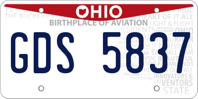 OH license plate GDS5837