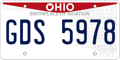 OH license plate GDS5978