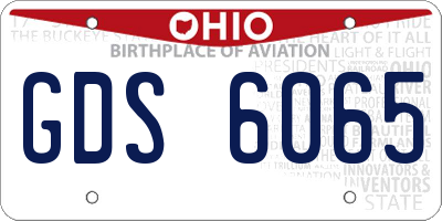 OH license plate GDS6065