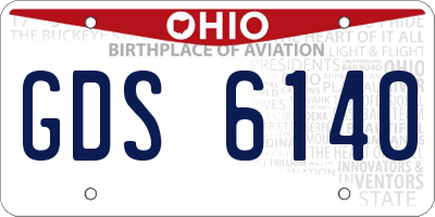 OH license plate GDS6140
