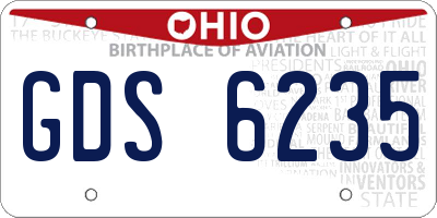 OH license plate GDS6235