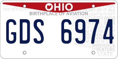 OH license plate GDS6974