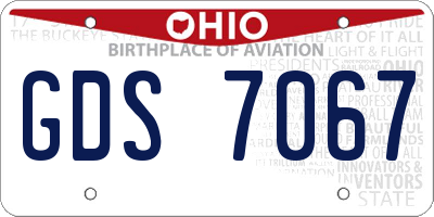 OH license plate GDS7067