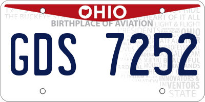 OH license plate GDS7252