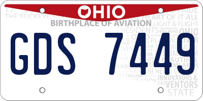 OH license plate GDS7449