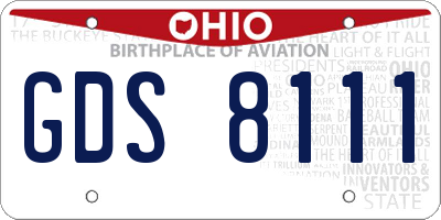 OH license plate GDS8111