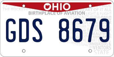OH license plate GDS8679