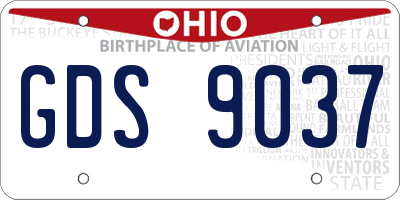 OH license plate GDS9037