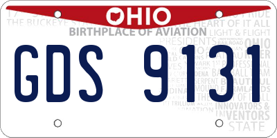 OH license plate GDS9131