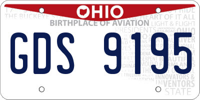OH license plate GDS9195