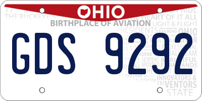 OH license plate GDS9292