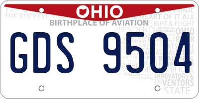 OH license plate GDS9504