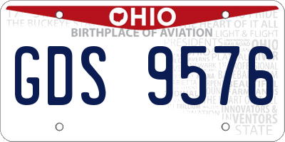 OH license plate GDS9576