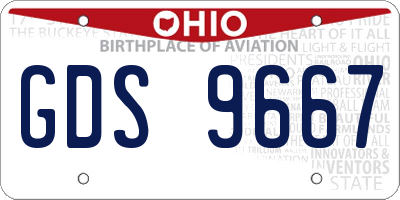 OH license plate GDS9667
