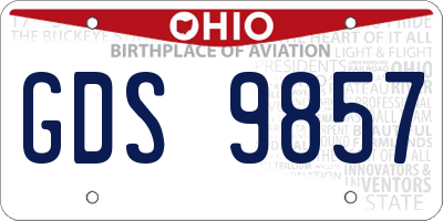 OH license plate GDS9857