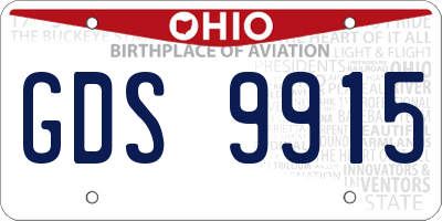 OH license plate GDS9915