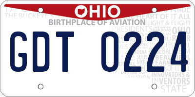 OH license plate GDT0224