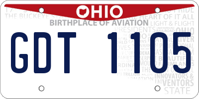 OH license plate GDT1105