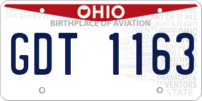 OH license plate GDT1163
